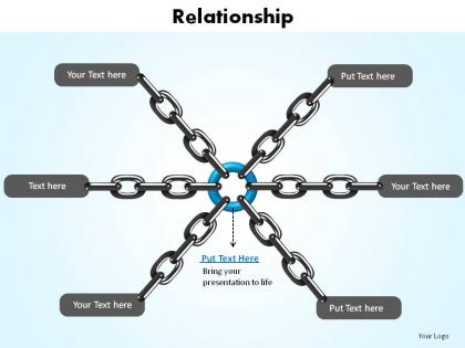Relationship shown with chains connected slides presentation diagrams templates powerpoint info graphics
