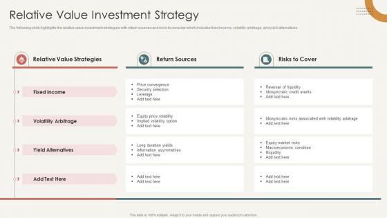Relative Value Investment Strategy Analysis Of Hedge Fund Performance
