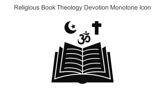 Religious Book Theology Devotion Monotone Icon In Powerpoint Pptx Png And Editable Eps Format