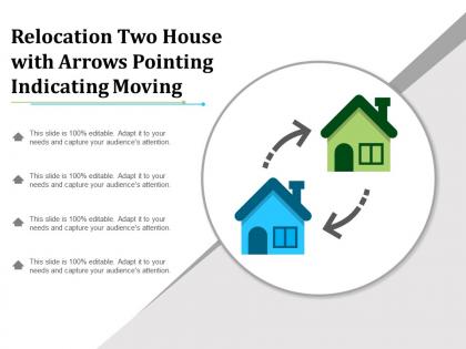 Relocation two house with arrows pointing indicating moving