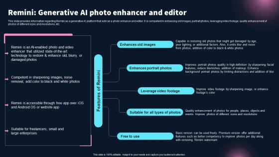Remini Generative Ai Photo Enhancer And Editor Best 10 Generative Ai Tools For Everything AI SS