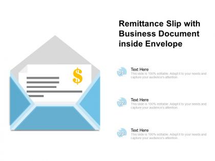 Remittance slip with business document inside envelope
