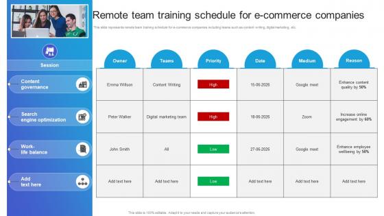 Remote Team Training Schedule For E Commerce Companies