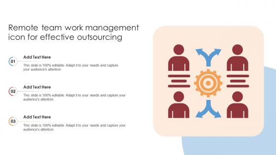 Remote Team Work Management Icon For Effective Outsourcing