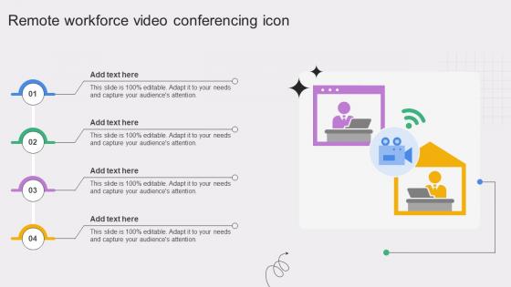 video conference presentation ppt Remote Workforce Video Conferencing Icon