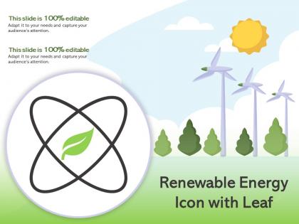 Renewable energy icon with leaf