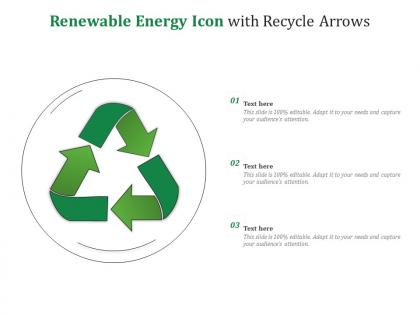 Renewable energy icon with recycle arrows
