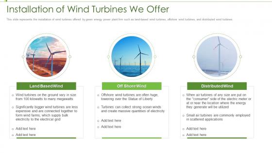 Renewable energy installation of wind turbines we offer ppt ideas
