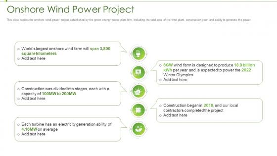 Renewable energy onshore wind power project ppt sample