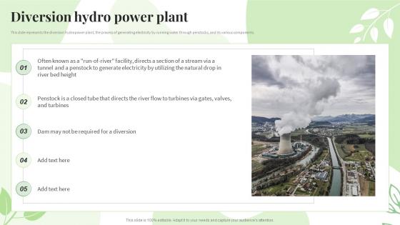 Renewable Energy Sources Diversion Hydro Power Plant Ppt Powerpoint Presentation Examples
