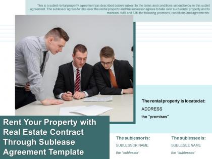 Rent Your Property With Real Estate Contract Through Sublease Agreement Template