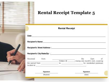 Rental receipt a1275 ppt powerpoint presentation summary format