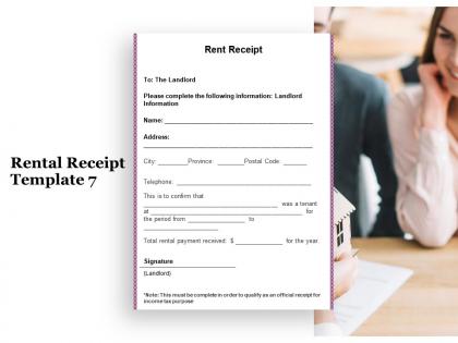 Rental receipt information ppt powerpoint presentation ideas clipart