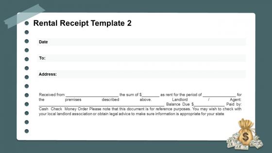 Rental receipt template 2 ppt slides graphics tutorials