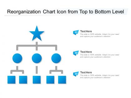 Reorganization chart icon from top to bottom level
