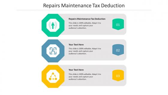 Repairs maintenance tax deduction ppt powerpoint presentation portfolio influencers cpb