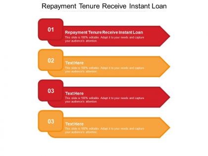 Repayment tenure receive instant loan ppt powerpoint presentation layouts designs download cpb