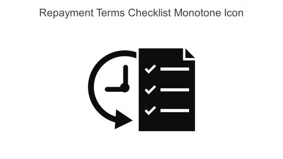 Repayment Terms Checklist Monotone Icon In Powerpoint Pptx Png And Editable Eps Format