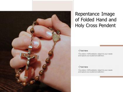 Repentance image of folded hand and holy cross pendent