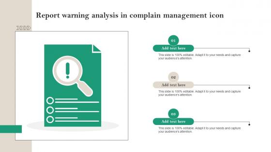 Report Warning Analysis In Complain Management Icon