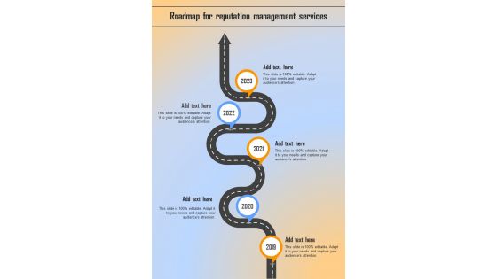 Reputation Management Proposal For Roadmap One Pager Sample Example Document