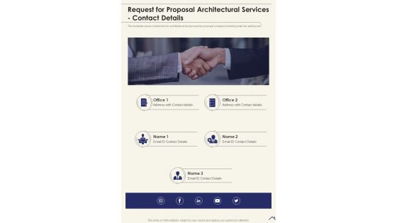 Request For Proposal Architectural Services Contact Details One Pager Sample Example Document