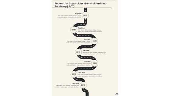Request For Proposal Architectural Services Roadmap One Pager Sample Example Document