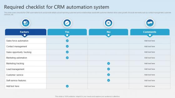 Required Checklist For CRM Automation System