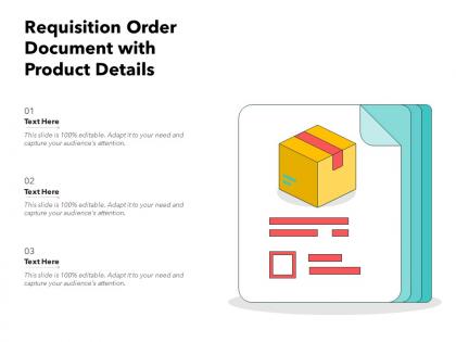 Requisition order document with product details