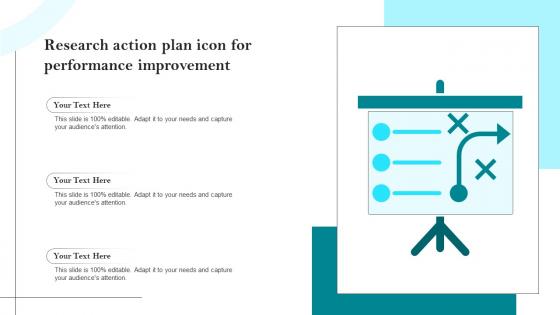 Research Action Plan Icon For Performance Improvement