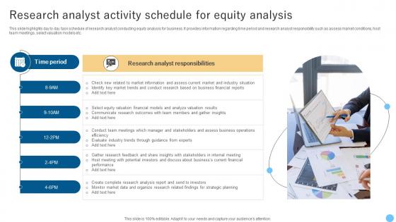 Research Analyst Activity Schedule For Equity Analysis