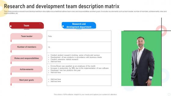 Research And Development Team Description Matrix