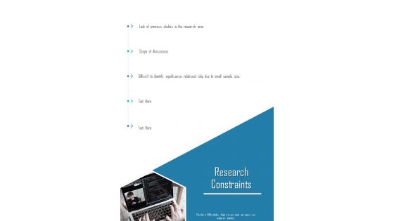 Research Constraints Dissertation Proposal One Pager Sample Example Document