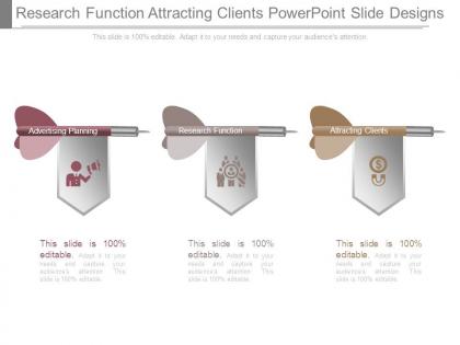 Research function attracting clients powerpoint slide designs