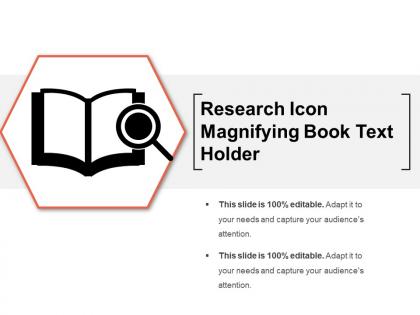 Research icon magnifying book text holder