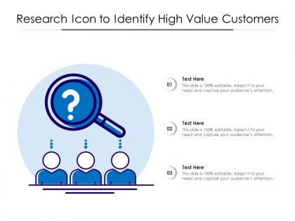 Research icon to identify high value customers