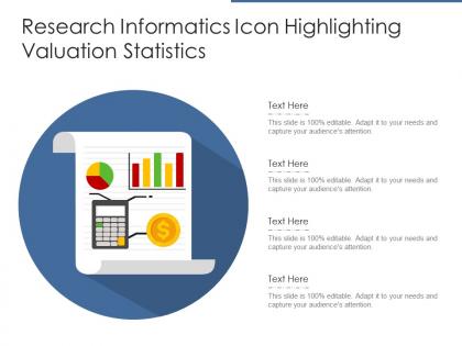 Research informatics icon highlighting valuation statistics