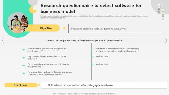 Research Questionnaire To Select Software For Automation For Customer Database
