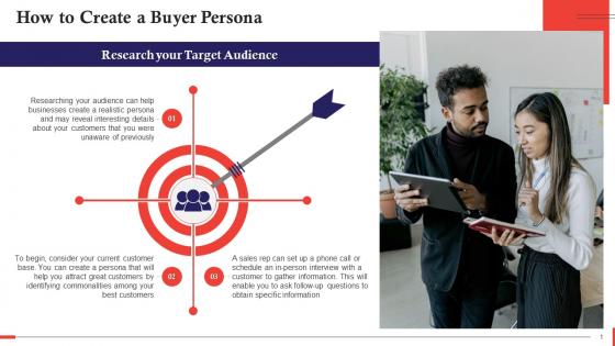 Research Target Audience To Create A Buyer Persona Training Ppt