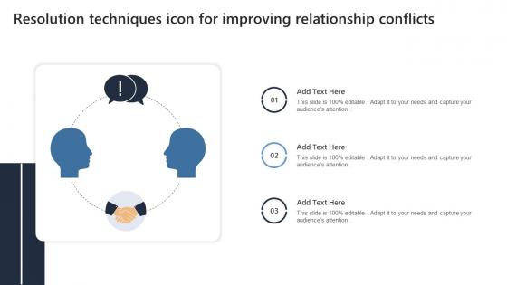 Resolution Techniques Icon For Improving Relationship Conflicts