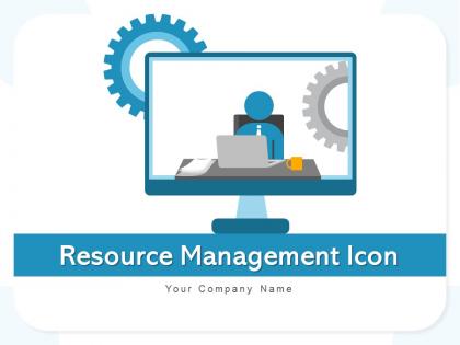 Resource Management Icon Financial Production Gear Arrow Information Technology