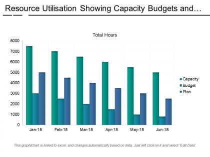 Resource utilisation showing capacity budgets and plans