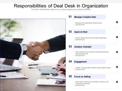 Responsibilities of deal desk in organization