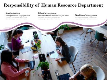 Responsibility of human resource department