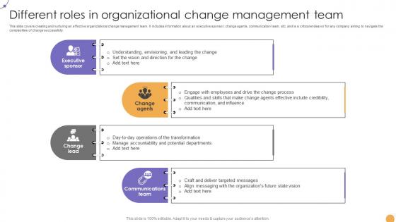 Responsive Change Management Different Roles In Organizational Change CM SS V