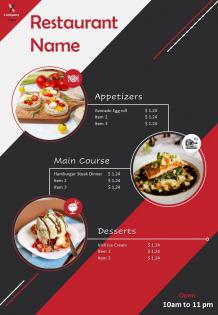 Restaurant brochure two page flyer template