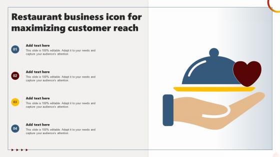 Restaurant Business Icon For Maximizing Customer Reach