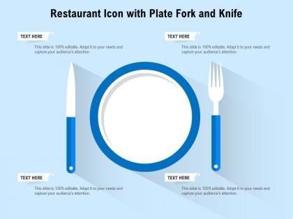 Restaurant icon with plate fork and knife