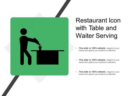 Restaurant icon with table and waiter serving