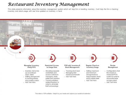 Restaurant inventory management slide ppt powerpoint presentation summary